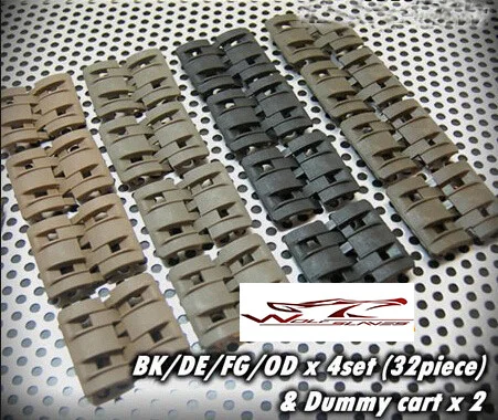 32Pcs in 1 Pack Tactical Airsoft Rail Panels Covers Flat Pat Pend 4 Colors Available New