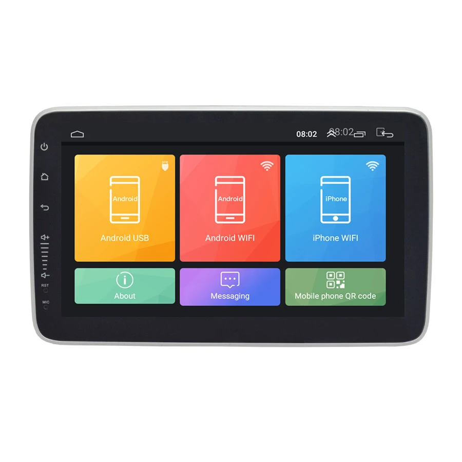 Perfect Universal 1DIN 9" Android 8.1 Rotatable Touch Screen Quad-core RAM 2GB ROM+32GB GPS Wifi Mirror Link 2