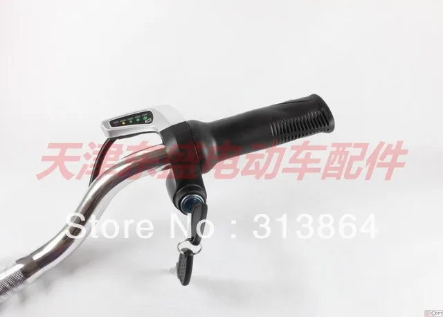 Top Wuxing Brand Ignition Key Model 48V/36V/24V Electric Bicycle Twist Throttle/Speed Handle/Gas Accelerator with on/off key switch 1