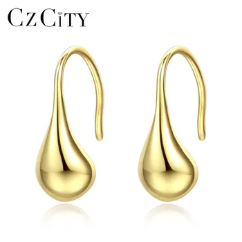 

CZCITY Authentic Sterling Silver 925 Waterdrop Design Drop Earring for Women Elegant Engagement Earring Fine Jewelry Accessories