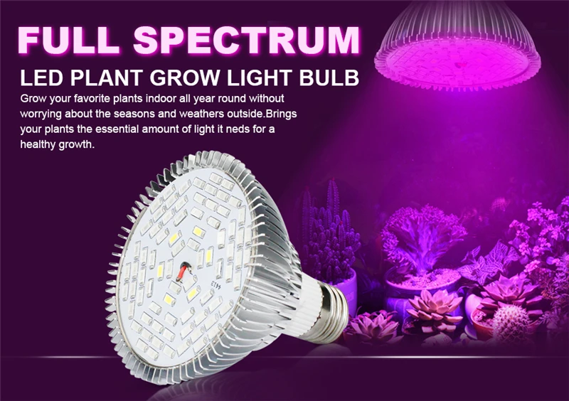 Полный спектр 18 W 28 W 80 ваттов 40 ваттов 120 W светодиодный Grow Lights E27 садоводства сад цветущие растения Гидропоника Овощной завод лампы