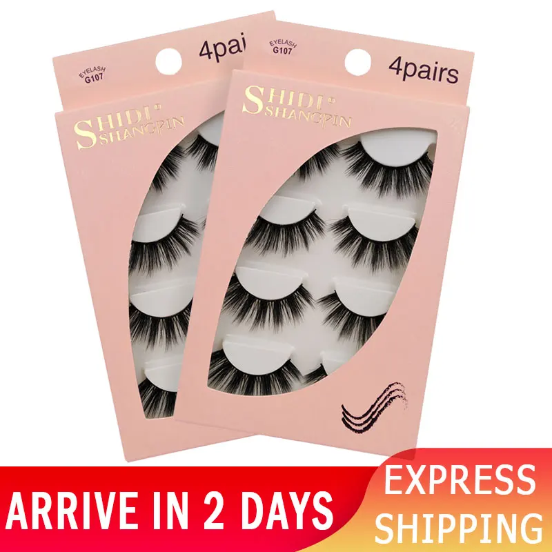 

4 pairs mink eyelashes false eyelashes natural 3d lashes makeup faux mink lashes fluffy false lashes for maquiagem faux cils