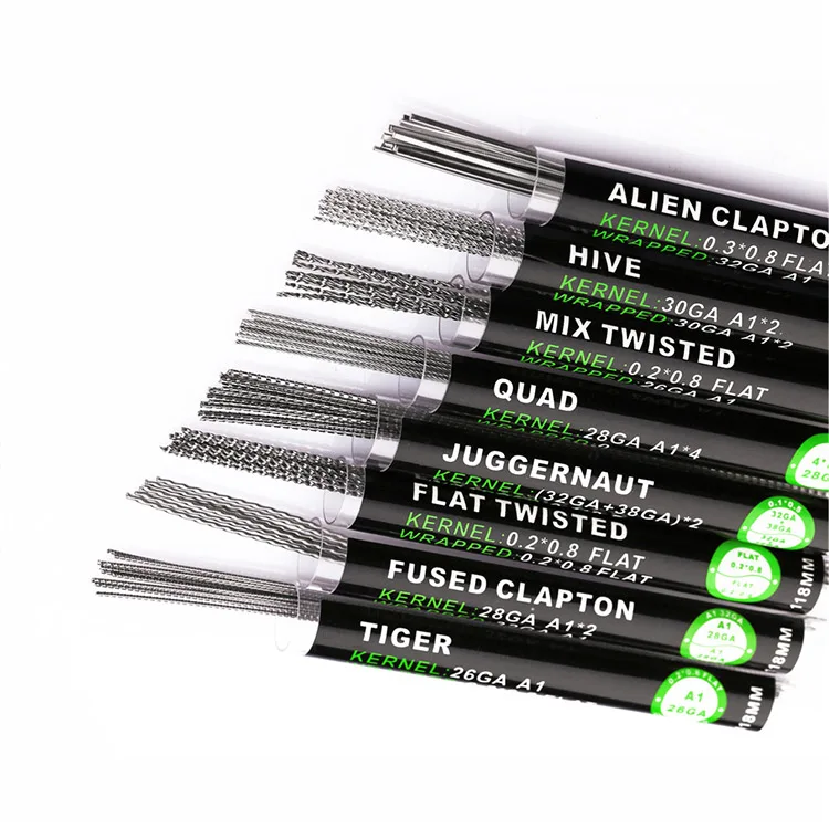 

Premade Tube Wire clapton tiger quad alien juggernaut fused clapton flat twisted mix twisted wire premade Coil for RDA