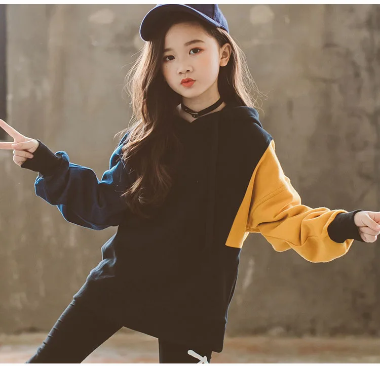 fashion red yellow long sleeve patchwork jackets for kids autumn hooded cotton coats baby big girls outerwear tops clothing  (14)