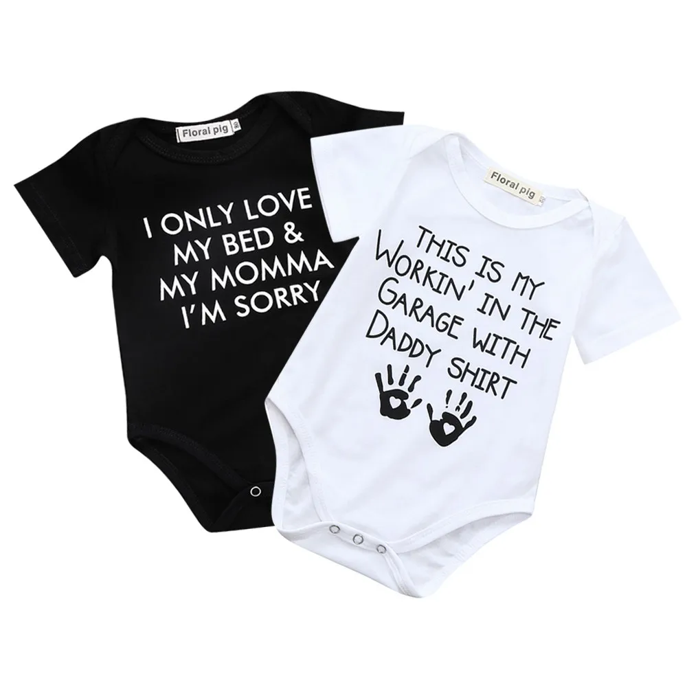 

newborn bodysuit Newborn Toddler Infant Baby Boys Girls Letter Print Jumpsuit Outfits body dziecko3.382