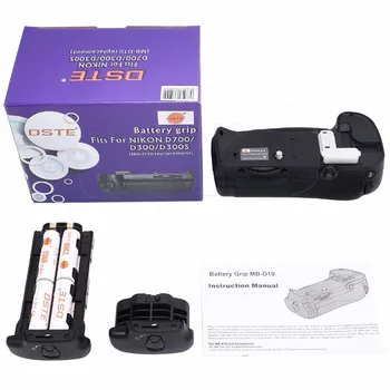 

DSTE MB-D10 Battery Grip with 8pcs Rechargeable Batteries NI-MH AA Battery for Nikon D300 D300S D700 D900 DSLR Camera