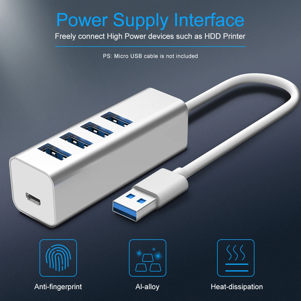 4 порты и разъёмы внешний USB Hub алюминиевый сплав планшеты компьютер высокой скорость зарядки хаб передача данных синхронизации сплиттер