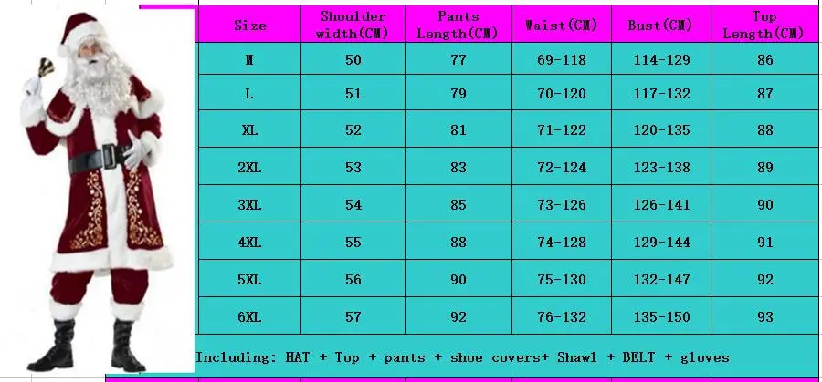 Cosplay&ware Full Set Christmas Costumes Santa Claus Red Costume Luxury Suit With White Beard -Cosplayware Store HTB1IYVgXELrK1Rjy1zbq6AenFXaD.jpg