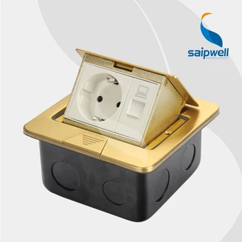 

16A 220V Slim Design Cu Floor Socket / European Style Socket & Telephone Interface (SPD-2F/CC6-7)