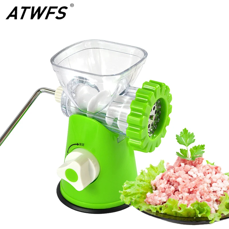 

ATWFS Household Multifunction Manual Meat Grinder Stainless Steel Meat Grinders Cutter Cooking Machine Mincer Sausage Machine