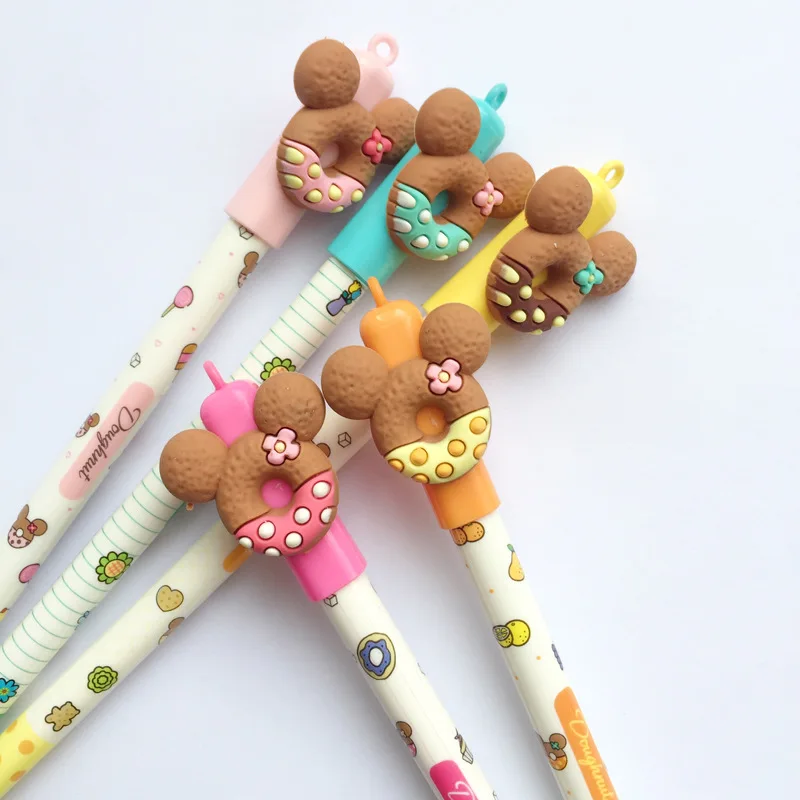 Biscoitos de Urso dos Desenhos Canetas de Tinta Item de Papelaria Lote Caneta Animados 0.5 Milímetros Cor Azul Apagável Gel Material Escolar F440 30 Pçs - 10 30 pçslote caneta biscoitos de Urso Dos