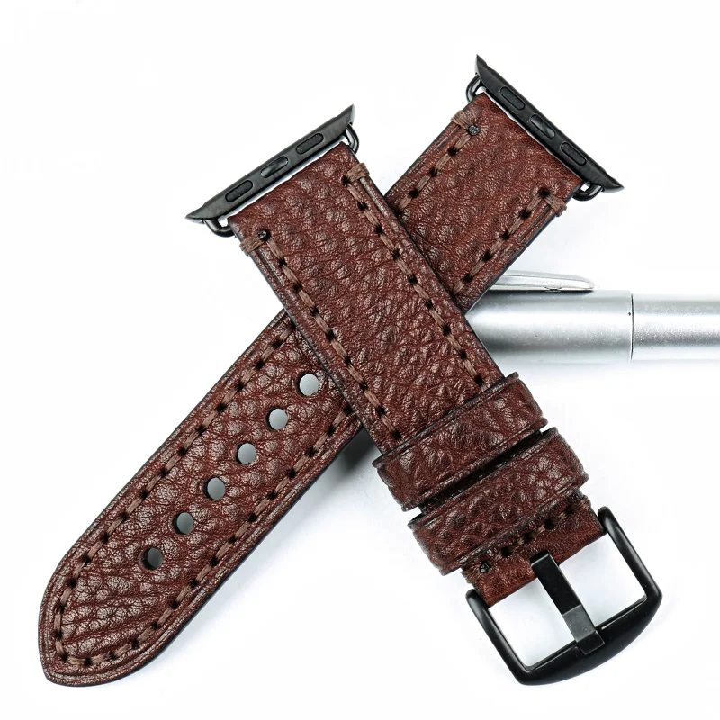 Ремешок кожаный для Apple Watch Band Series 44 мм 40 аксессуары часов 42 38 iWatch 4 3 2 1|Ремешки