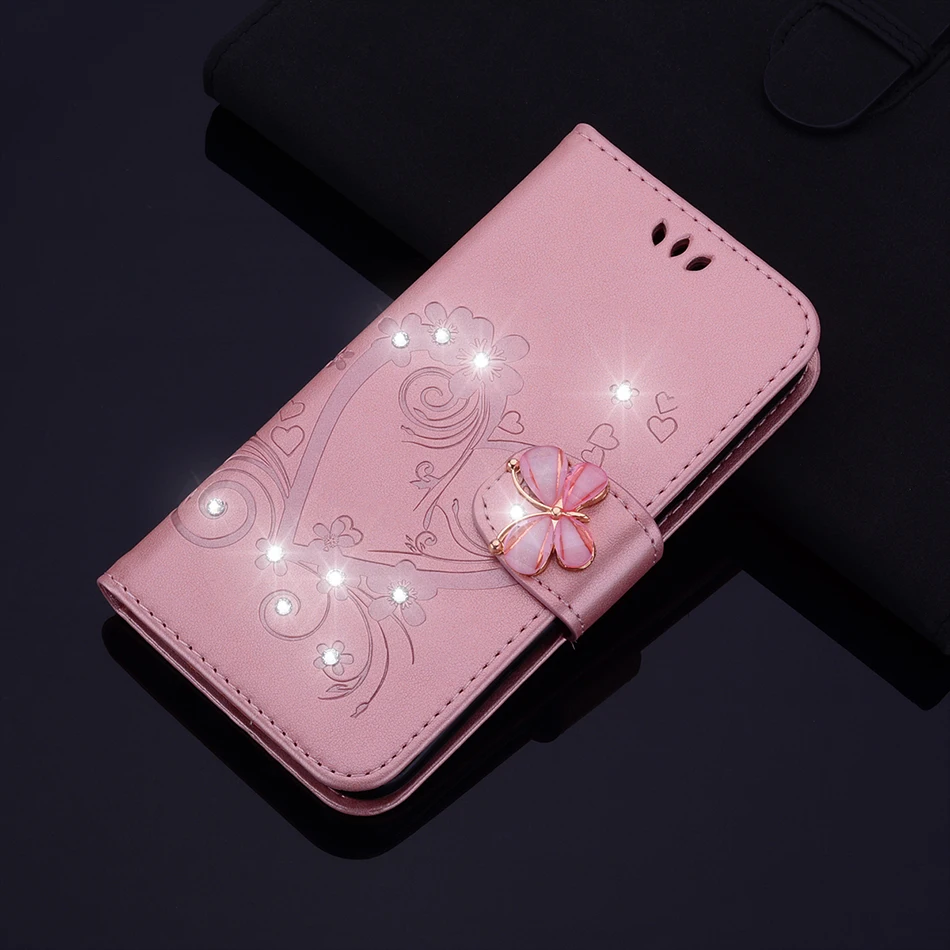 

Rhinestone Glitter Case For Samsung Galaxy S8 S9 Plus S9+ S10e S10 SM-G975F SM-G973 G970 PU Leather Diamond Protector Back Cover