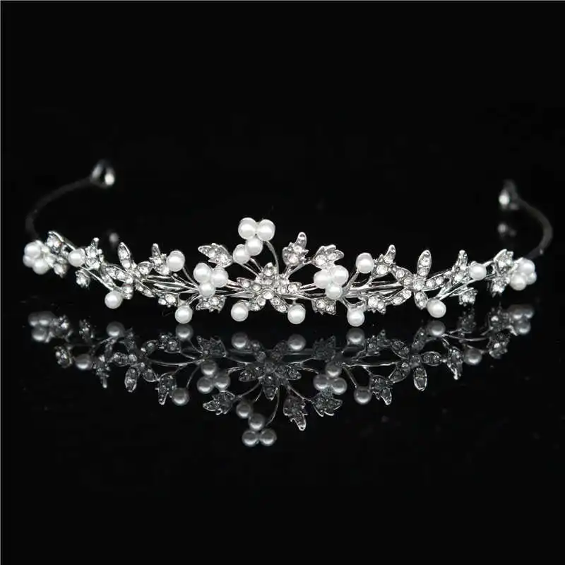 19 Designs Crystal Wedding Bridal Tiara Crowns for Women Princess Hair Ornament Fashion Bride Headpiece Hair Jewelry Accessories - Metal color: Bride Tiara 15