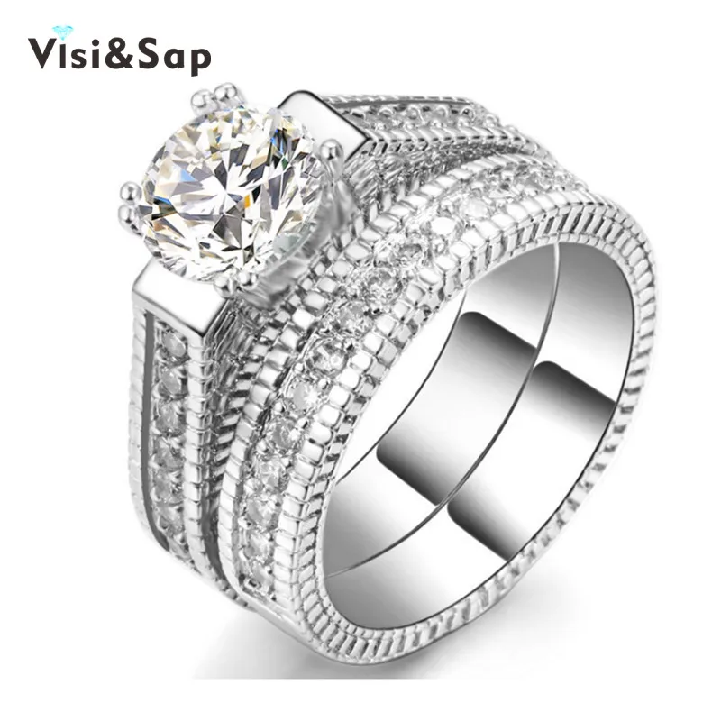 

Eleple Double Rings for couple cubic zirconia bridal sets wedding for women Vintage Jewelry fashion Ring Dropshipping VSR121