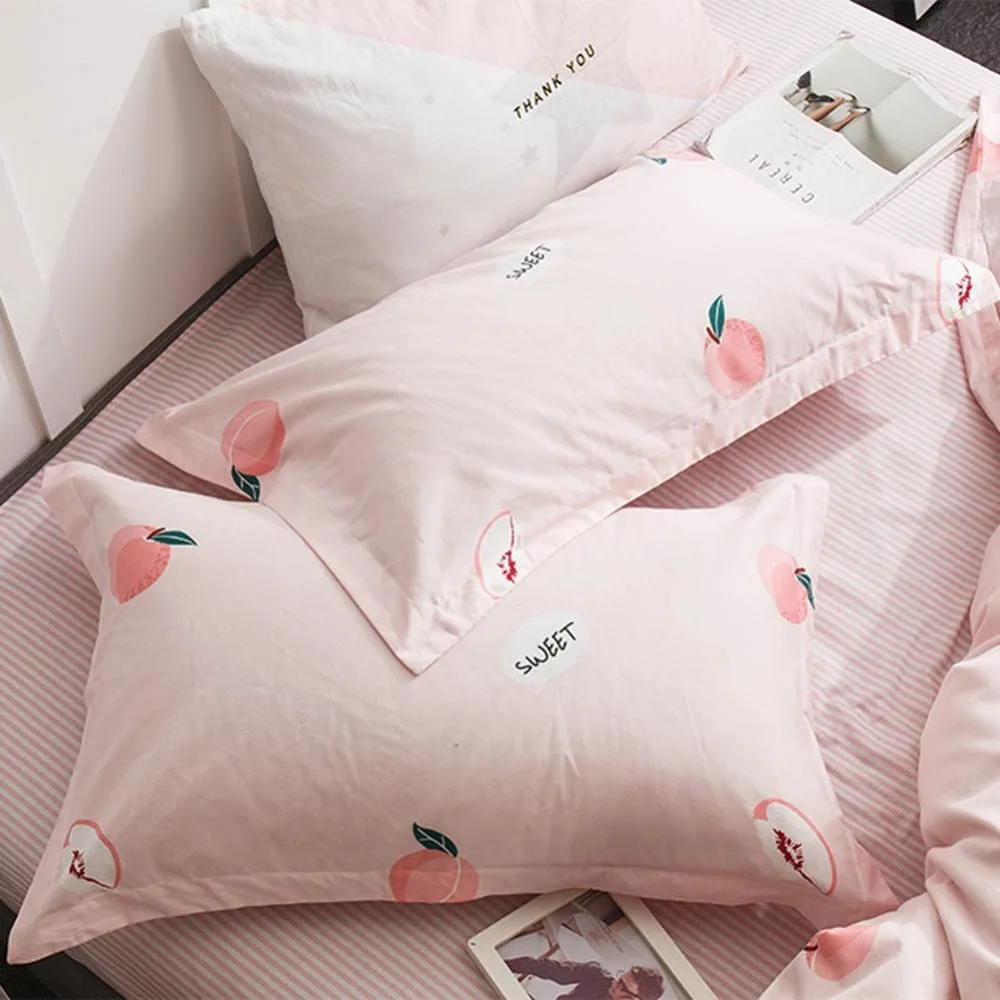 Papa Mima Peaches Print Bedding Sets Cotton Bedlinens 3 Or 4pcs
