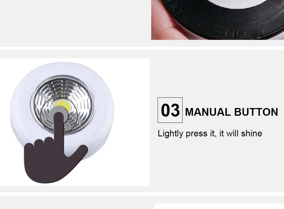 Press Switch Wireless LED Under Cabinet Light Sticker for Wardrobe Kitchen Closet Wall Stair Light Battery Powered (7)