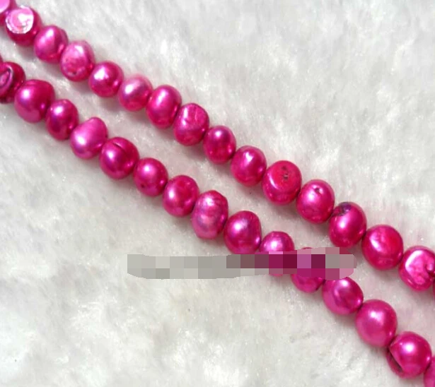

07063 10 strands pink flat freshwater pearl loose beads 14.5