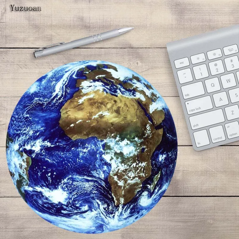 Yuzuoan лидер продаж 2018 круглый коврик для мыши серии Planet Keboard Moon Pluto Globe Earth