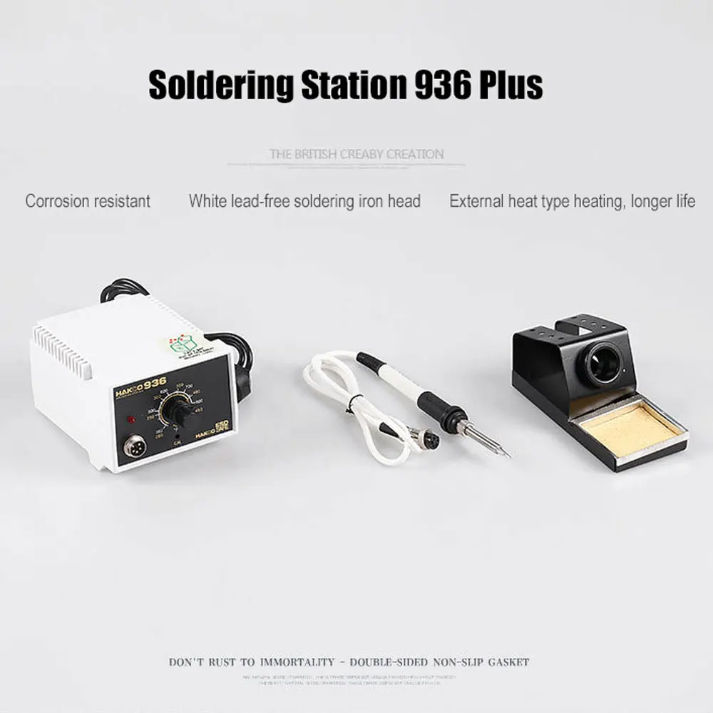 60W 220V 936 Plus Version Anti-static Adjustable Temperature Control ESD Soldering Station Rework Stations Tools EU UK Plug 60W 220V 936 Plus Version Anti-static Adjustable Temperature Control ESD Soldering Station Rework Stations Tools EU UK Plug
