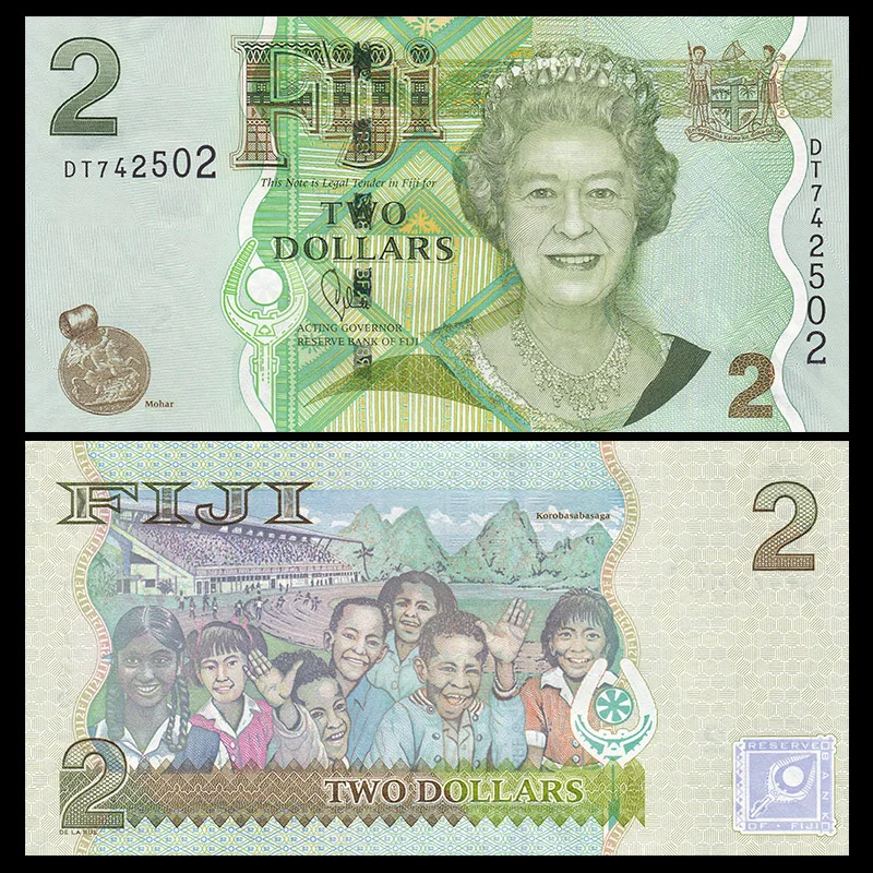 

Fiji 2 Dollars, ND(2012) P-109b, Elizabeth II, Oceania UNC, Uncirculated, Collectibles, Gift, Original Genuine, Real Paper Notes