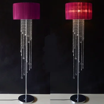 

American crystal floor lights for living room bedroom bedside lamp vertical hone lighting creative floor lamps