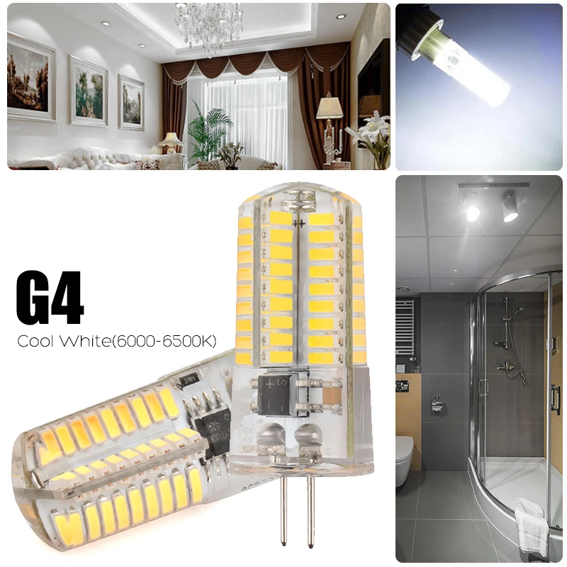 Новый G4 8 W свет 72LED 4014 SMD затемнения силикагель свет лампы энергосберегающие 110 V чистый теплый белый 360 Угол луча #94367