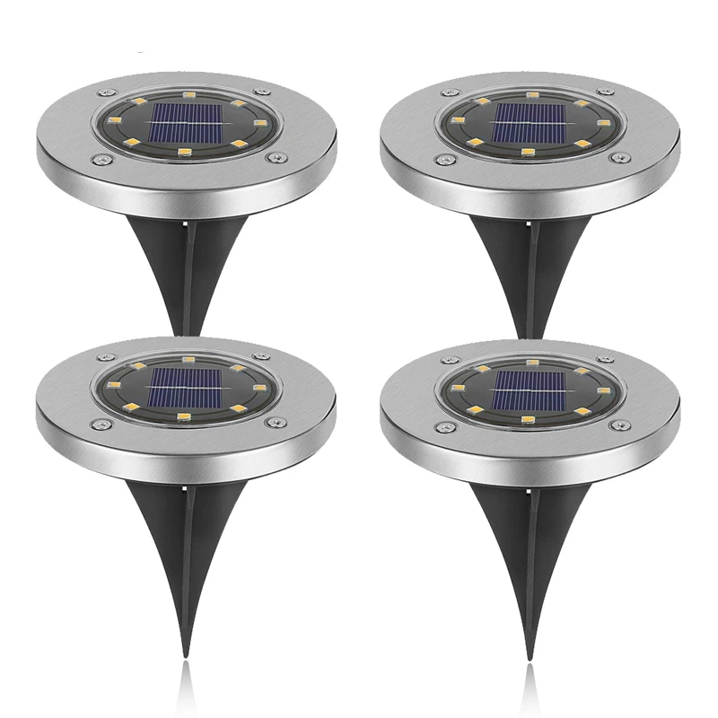 4 pcs Eslas светодиодный садовый светильник, 4 шт., лампа для газона на солнечной батарее, светильник s, Водонепроницаемый Искусственный светильник для сада, светильник для садовой дорожки - Испускаемый цвет: 4 pcs