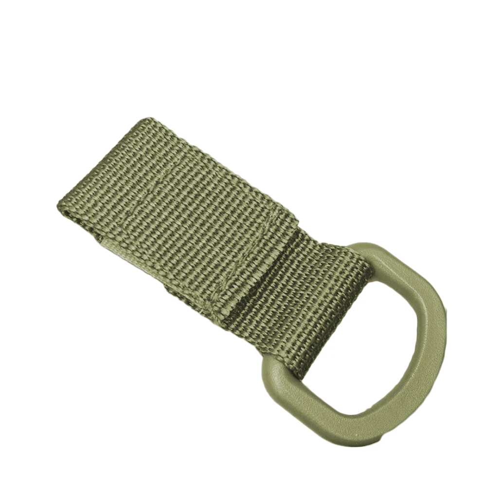 

HMOCNV Nylon Molle Key Hook Strap Webbing Buckle Hanging Belt D-Ring Carabiner Clip Quickdraw Keychain