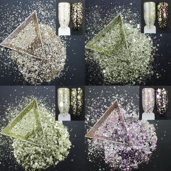 

30g/pack,12 Choices! Mix Sizes Hexagons Sequins,Luxury Gold Colors Shining Slices 3D nail art glitters paillettes