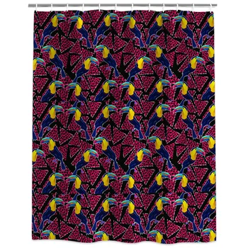 

Leopard Pattern Triangle Geometric Check Shower Curtain Decorative Fabric Shower Curtain Bath Products Bathroom Decor