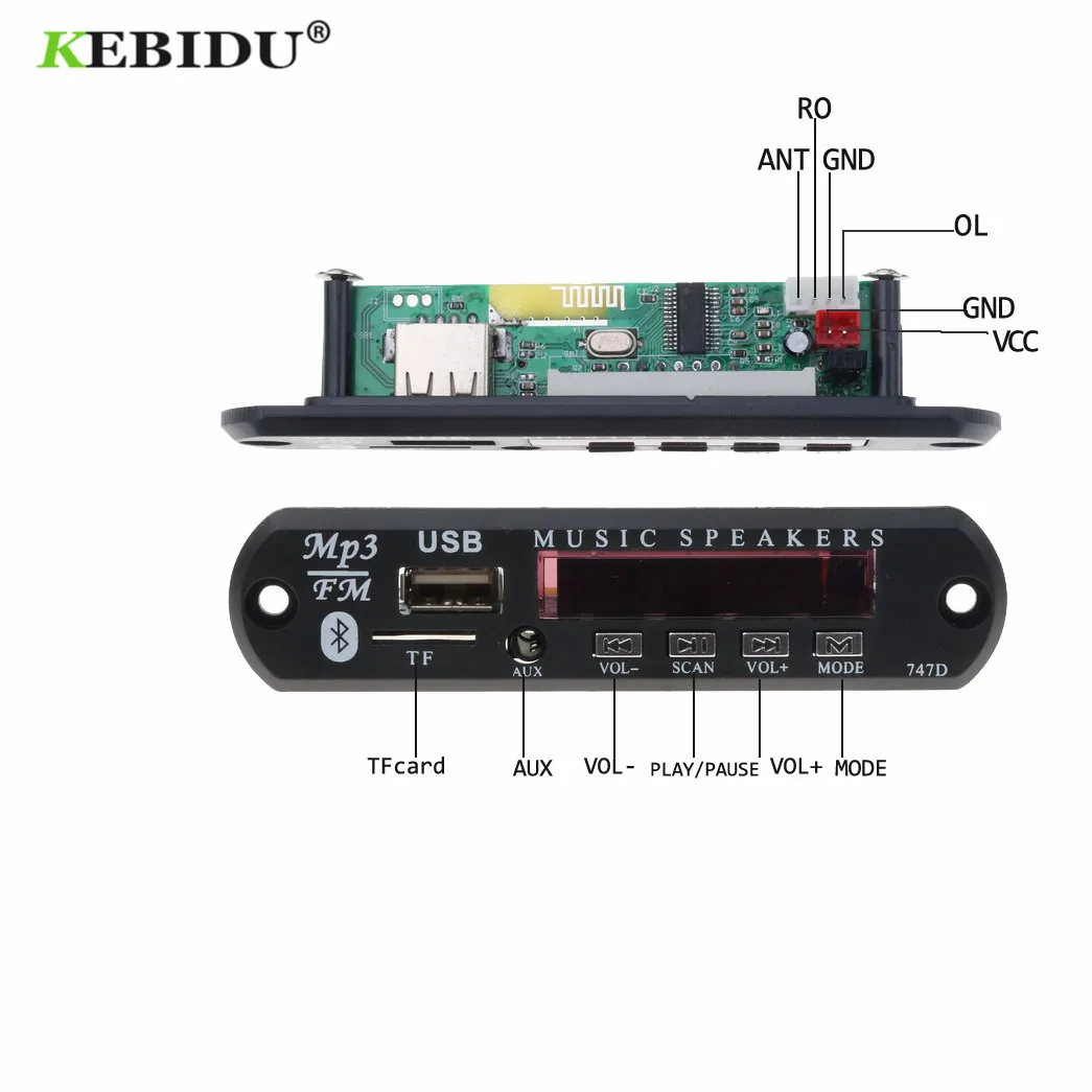 KEBIDU 12 в беспроводной Bluetooth MP3 WMA декодер доска аудио модуль Плата USB TF радио Автомобильный mp3 плеер с пультом дистанционного управления