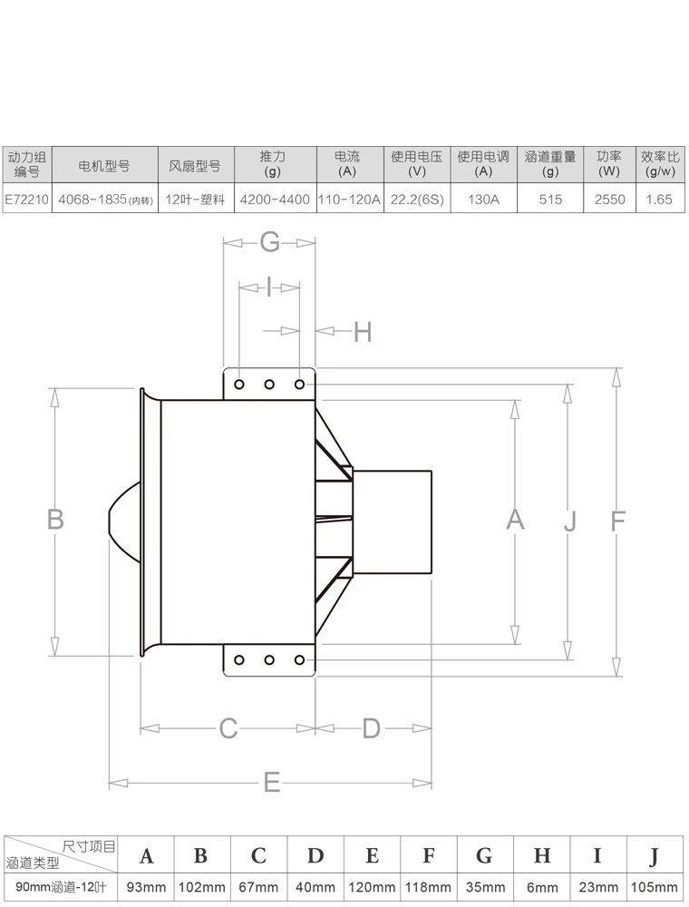 12 лопастей 90 мм Металл EDF 6S 4068 kv1835 inrunner двигатель или 4075-1390KV inrunner двигатель 8S для 90 мм самолета