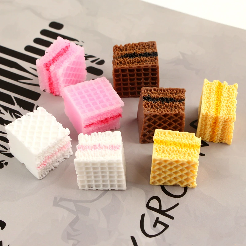 

10pcs Resin Sandwich biscuit Decoration Crafts Kawaii Flatback Cabochon Embellishments For Scrapbooking DIY Accessories Butto