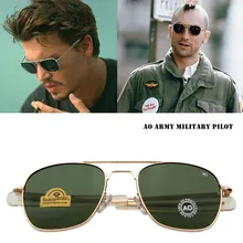 Aviação Óculos De Sol Dos Homens da forma Clássica AO Sol Óculos Para O Sexo Masculino Militar Do Exército Americano Vidro Óptico de Lentes de Oculos