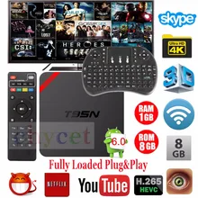 Últimas T95N Android TV Box Quad Core Amlogic S905X UHD 4 K Smart TV Box Miracast DLNA IPTV Set-top box PK X96 + Free teclado