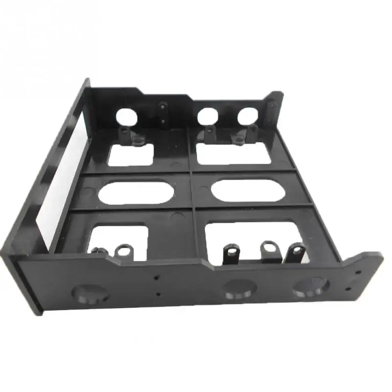 

Universal Hard Drive Bracket 3.5in Drive to 5.25in Mount Adapter Front Bay Bracket Plastic Open-faced Black Bezel