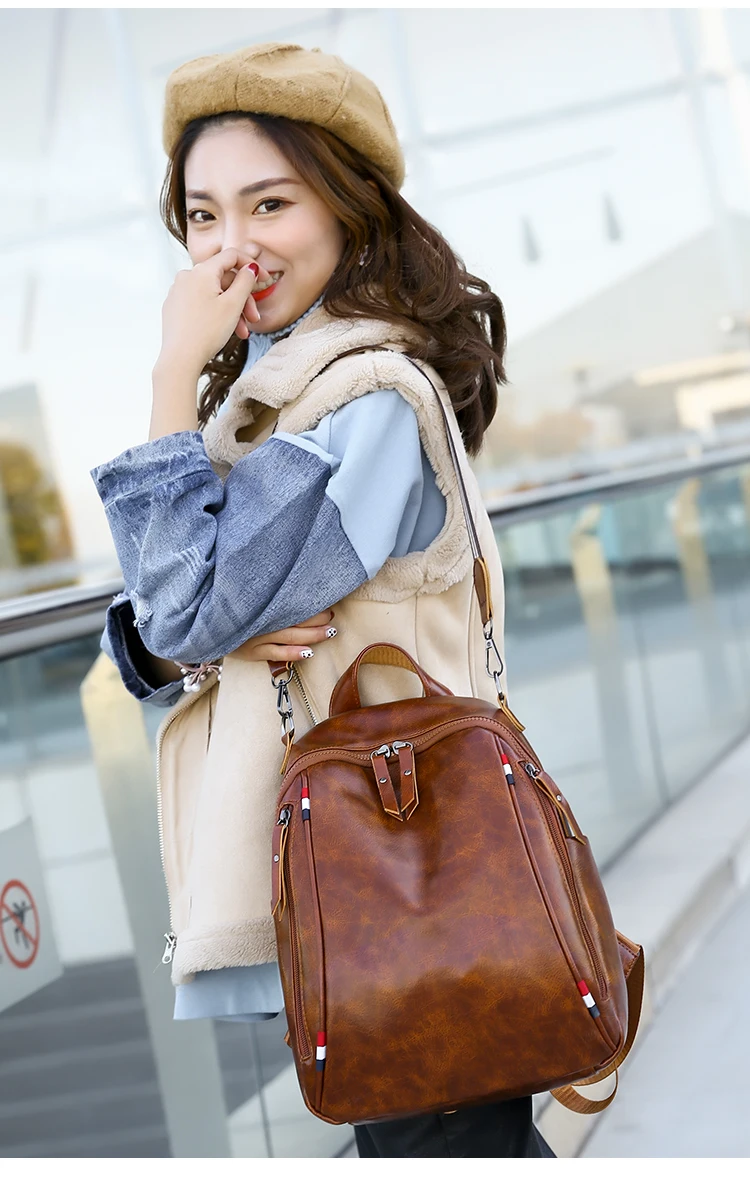 Винтажный маленький кожаный женский рюкзак для девочек-подростков, школьные сумки, рюкзак для путешествий, рюкзаки высокого качества, черный и коричневый цвета, Mochila
