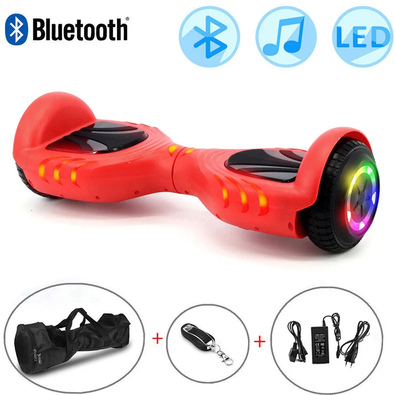 

Hoverboard 6.5 Inch Red Kirin Smart Balance Board Electric Scooter Self-balancing Scooter 2 Wheels Skateboard LED+Remote Key+Bag