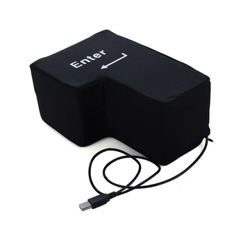 

Jumbo Black USB Big Enter Key Pillow USB Gadgets Desktop Nap Pillow Anti-Stress Fun Gags Joke Toys Novelty Gift