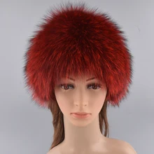 Winter Fur Hats Girls Good Qualit Genuine Fox Fur Knitted Cap Silver Fox Fur Caps Female Russian Fur Hats Women’s Winter Hats