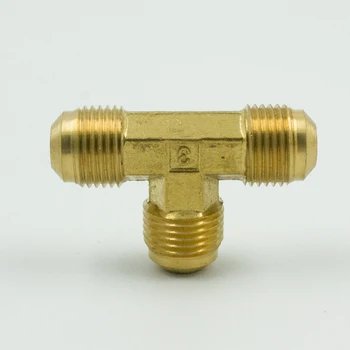 

Brass Tube Fitting, Flare Tee Union, 1/4" 3/8" Flare,Pack of 2