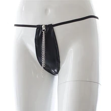 Leather Chastity gStrings Panty BDSM Bondage steel Chained Sex Toys for Woman Adult Sex Toy Fetish