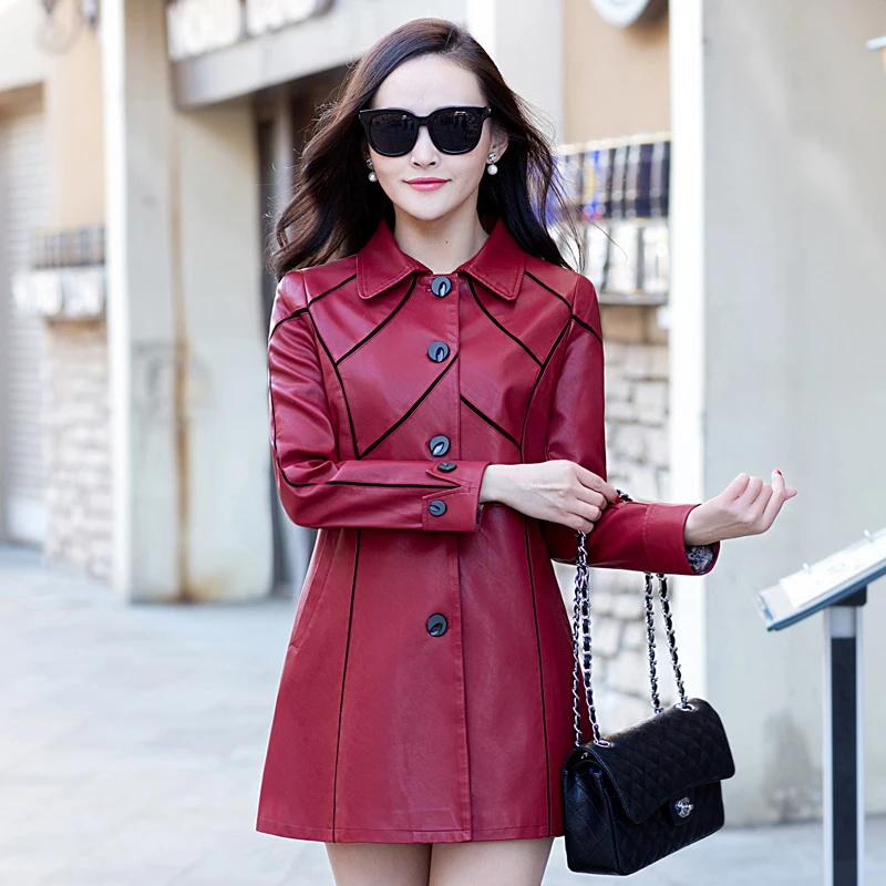 2018 New Fashion Women Autunm Winter Faux Leather Jackets