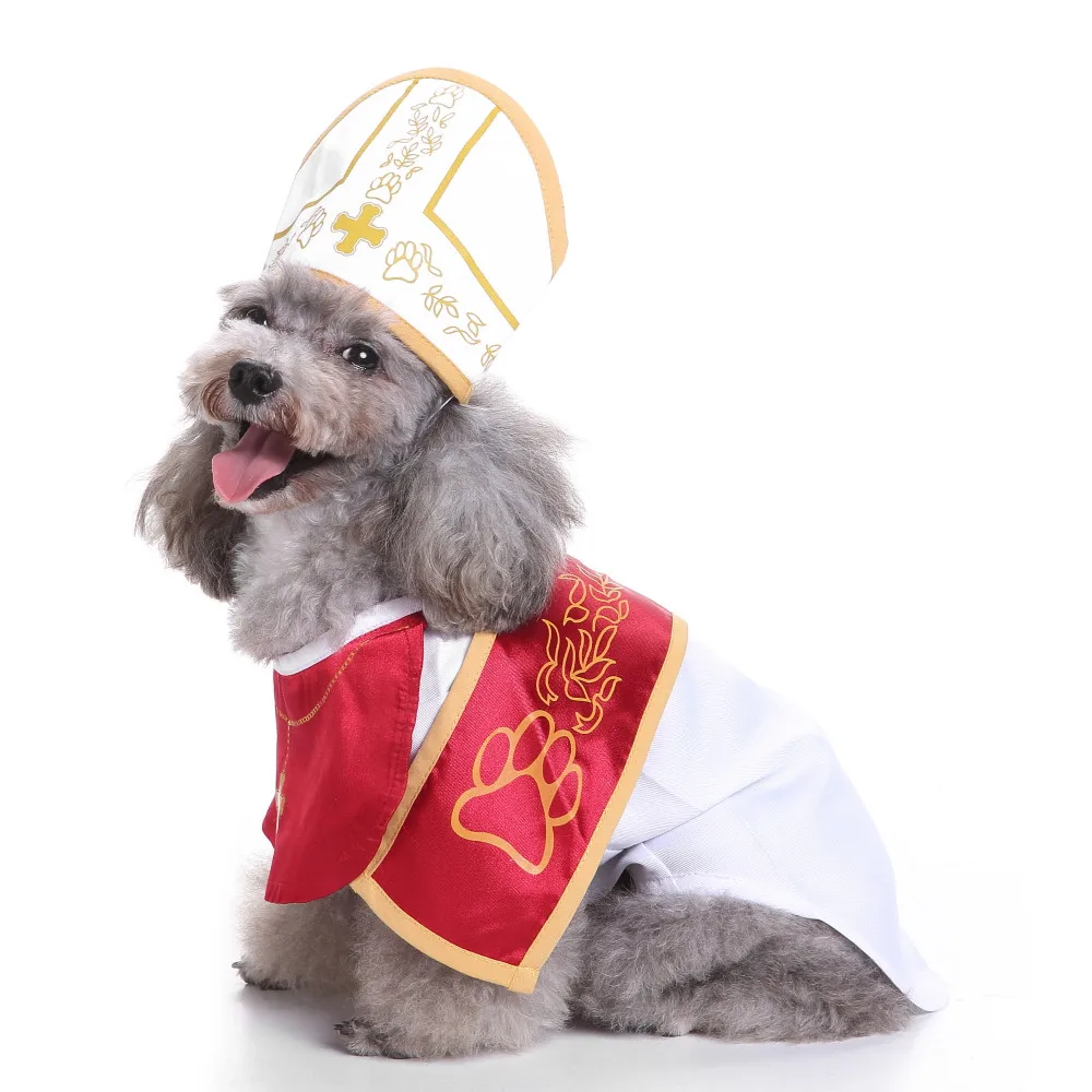 

Halloween Priest Cool And Cute Pet Cosplay Costume Dog Pet Costume Clothing Pullover Pet Clothes With Hood roupa para cachorro