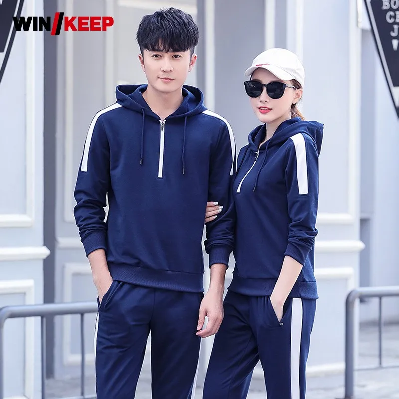 Women Hoodie Sweatshirt Sports Uniform Suits Mens Outdoor Running Set Fitness Sportswear Jogging Training Track Suit Plus Size