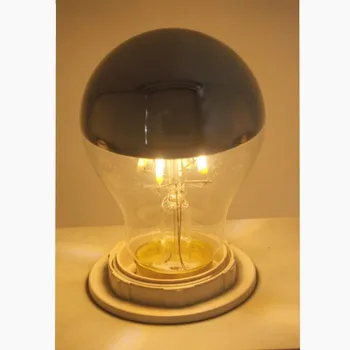 

12X Shadowless E27 4W 6W 8W COB LED Filament Bulb Light Half Silvered Plated LED Lamp E27 Warm White AC110V/220V