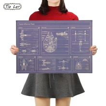 TIE LER авиационный дизайн, рисунки, винтажная крафт-бумага, плакат, наклейка на стену, декоративная роспись, наклейка на стену, 50,5X35 см