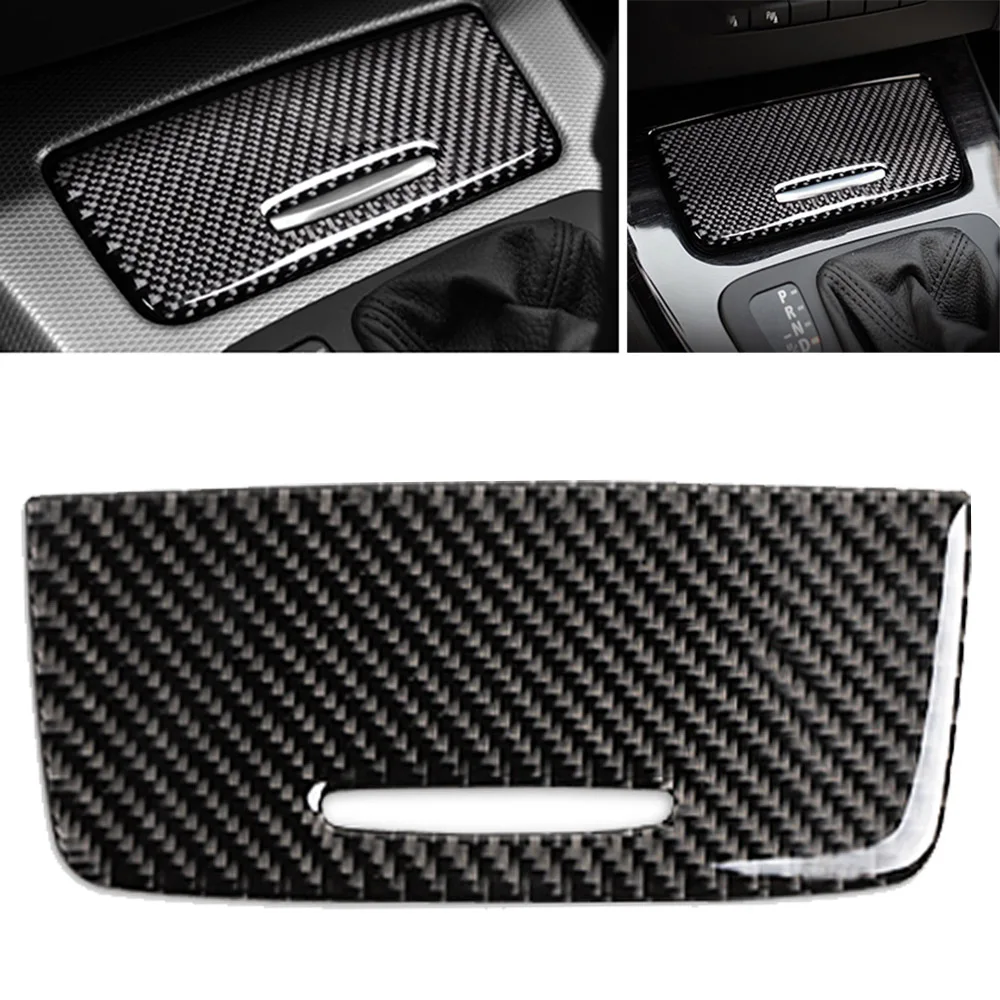 

Mayitr 1pc Carbon Fiber Car Storage Box Panel Sticker Car Interior Panel Cover Decals For BMW E90 E92 E93 05-12 3 series