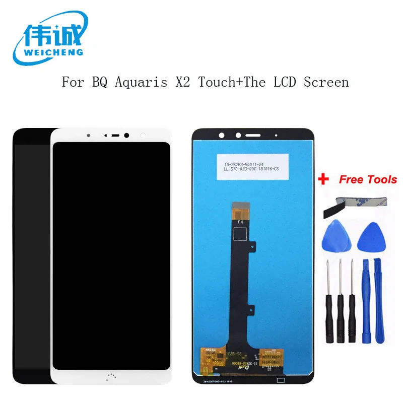 

WEICHENG Top Quality For BQ Aquaris X2 LCD Screen With Touch Screen Display Assembly 5.65 inch for bq x2 lcd+Free tools